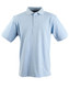 A light blue Men's Longbeach Polo shirt with a classic polo collar and short sleeves, featuring a logo. A light blue Men's Longbeach Polo shirt with a classic polo collar and short sleeves, featuring a logo.