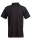 A black men's polo shirt featuring a classic collar and short sleeves. The shirt has a logo on it.