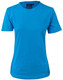 A ladies' semi-fitted tee in a vibrant blue colour, featuring short sleeves and a crew neck. It includes a logo on the label.