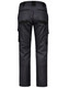 Unisex utility stretch cargo work pants in black, featuring multiple pockets and a logo on the back.
