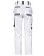 Unisex utility stretch cargo work pants in white, featuring multiple pockets and a logo.