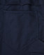 A close-up of navy pants featuring a segmented design and a rear pocket. The fabric has a ripstop texture.