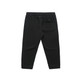 Black kids' track pants featuring an elastic waistband and a back pocket. The fabric appears soft and comfortable. Black kids' track pants featuring an elastic waistband and a back pocket. The fabric appears soft and comfortable.