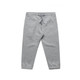 Grey kids' track pants with an elastic waistband and pockets, featuring a logo on one side. Grey kids' track pants with an elastic waistband and pockets, featuring a logo on one side.