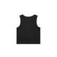 A black rib crop tank top with a simple design and no visible logos.