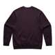 A dark purple jumper with a crew neck and no visible design elements on the back. It features long sleeves and elastic cuffs.