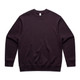 A dark purple jumper with a crew neck and long sleeves. The garment features a subtle logo.