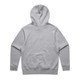 A grey hoodie with a hood and long sleeves, featuring a plain back design and fitted cuffs.