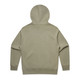 A hoodie in a muted olive green colour, featuring a hood and long sleeves, with a plain design.