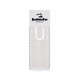 A transparent bookmark magnifier ruler with a white design and a branding logo at the top.