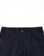 A pair of navy blue unisex cotton stretch ripstop work shorts featuring an elastic waistband and multiple pockets.