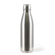 A drink bottle made of stainless steel with a sleek, polished surface and a screw-top lid.