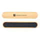 A bamboo nail file featuring a dark sanding surface and a logo. The design is sleek and minimalist.