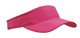 A pink sports visor featuring a logo, designed as headwear for outdoor activities.