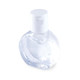 A clear bottle of hand sanitiser with a white flip-top cap, featuring a smooth, curved design.