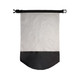 A 10-litre waterproof bag in white with a black bottom, featuring a closure strap and a logo.