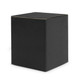 A black square box with a simple design, featuring a plain exterior and no visible logos or branding.