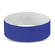 A blue Tyvek event wristband, designed for use at exhibitions and events.