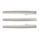 A metallic silver Lamy Studio Rolling Ball Pen displayed from multiple angles, featuring a sleek design and clip.