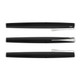 A sleek black Lamy Studio rolling ball pen set featuring three pens with a silver clip and accents.