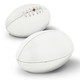 AFL Ball Mini in white, featuring stitching detail and a classic oval shape, with a logo on one side.