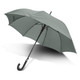 A green Pegasus Hook Umbrella featuring a curved handle and a sturdy black frame.