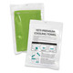 A green cooling towel in a pouch, featuring a logo, with instructions on how to activate the towel.