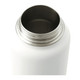 A drink bottle with a stainless steel rim and a matte white finish, part of the Trekk Highland 3-In-1 Copper Vacuum Bottle Kit.