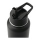 A drink bottle with a black matte finish, featuring a spout and carrying handle. Includes a logo on the body.