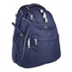 A navy blue High Sierra Access 3.0 Backpack with multiple zippered compartments and a branding logo.