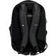 A black laptop backpack featuring padded straps, a mesh back panel, and a logo on the design.
