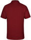 A maroon men's polo shirt featuring a collar and short sleeves, with a logo on the back.