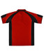 A red polo shirt with black details and a branded logo on the back. Short sleeves and a sporty design.