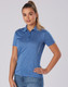 A short sleeve polo shirt in a vibrant blue hue, featuring a subtle texture and a logo.