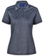 A short sleeve polo shirt in dark grey with a subtle texture and a logo on the collar.