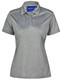 A ladies' short sleeve polo shirt in grey with a collar and logo. Features a sleek, athletic design.