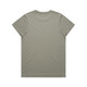 A faded green T-shirt with a soft texture and no visible design features a logo on the back.