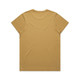 A plain, faded maple-coloured T-shirt with short sleeves and a simple back design. It features a logo.