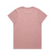 A pink t-shirt with a simple design and a subtle texture, featuring a logo on the back.