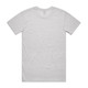 A grey T-shirt featuring short sleeves and a standard crew neck, displaying a plain back without any graphics.