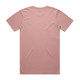 A faded pink t-shirt with a plain back and a logo.