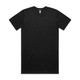 A black classic t-shirt with short sleeves and a logo on the neckline.