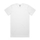 A white Classic Plus Tee [+5cm] t-shirt with a round neck and short sleeves, featuring a logo at the neck.