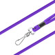A purple poly rope lanyard with a silver metal clip attachment. Features a simple design suitable for various uses.