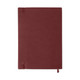 A maroon B5 PU cover notebook with an elastic closure and ribbon bookmark, featuring a smooth textured surface.