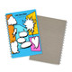 A5 full-colour wiro binding notebook with a comic speech bubble design and a plain grey back cover.