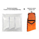 Three pairs of orange football socks with towel bottoms, packaged in a biodegradable bag, includes a custom header card.