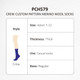 Merino wool socks in navy with a custom pattern, designed for adults size 7-12, featuring a thick fabric.