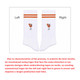 Crew Premium Digital Printed Socks in white with orange stripes and a decorative drink logo, featuring left and right designs.