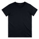 A navy blue men's T-shirt featuring a round neck and short sleeves, with a logo on the label.